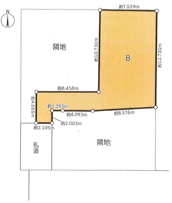 厚木妻田北3丁目売地 間取図・土地図