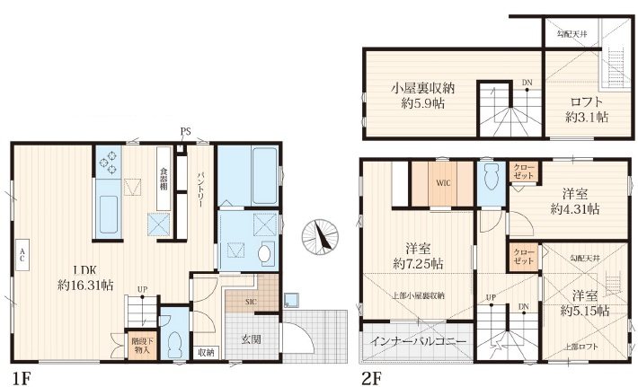東久留米市滝山４丁目新築戸建 間取図・土地図