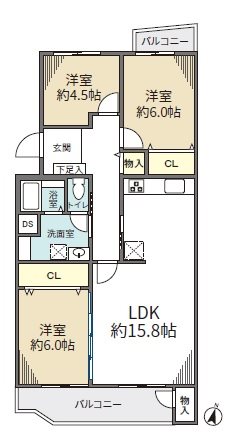 野庭団地第16住宅 間取図・土地図