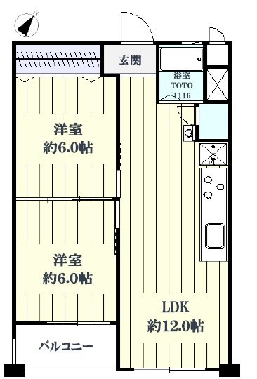 谷津遊園第２コーポラス 間取図・土地図