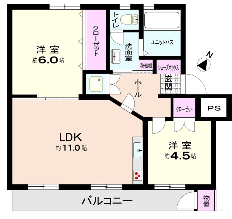 白幡台住宅12号棟 間取図・土地図