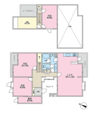 ベルコリーヌ南大沢第6号棟 間取図・土地図