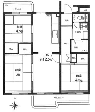 若葉台第一住宅 間取図・土地図