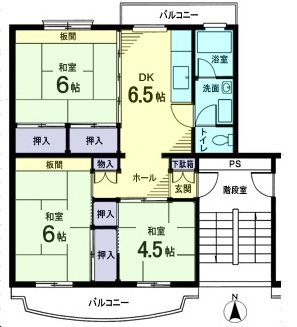 落合団地4-2 間取図・土地図
