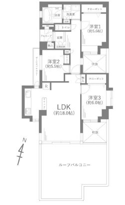 コスモ井土ヶ谷グランヒルズ九号棟 間取図・土地図