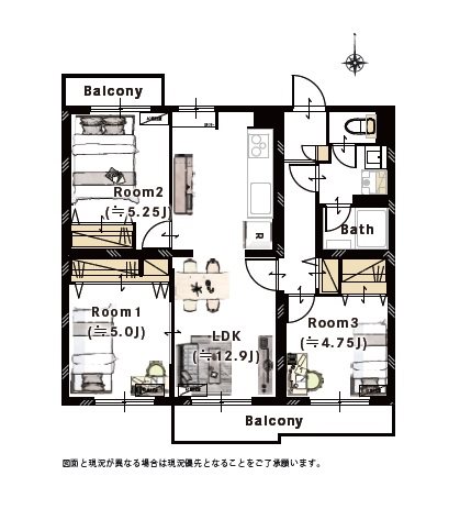 稲毛高浜北住宅 間取図・土地図