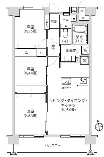なぎさニュータウン２号棟 間取図・土地図
