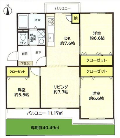 鎌ケ谷コーポラス 間取図・土地図