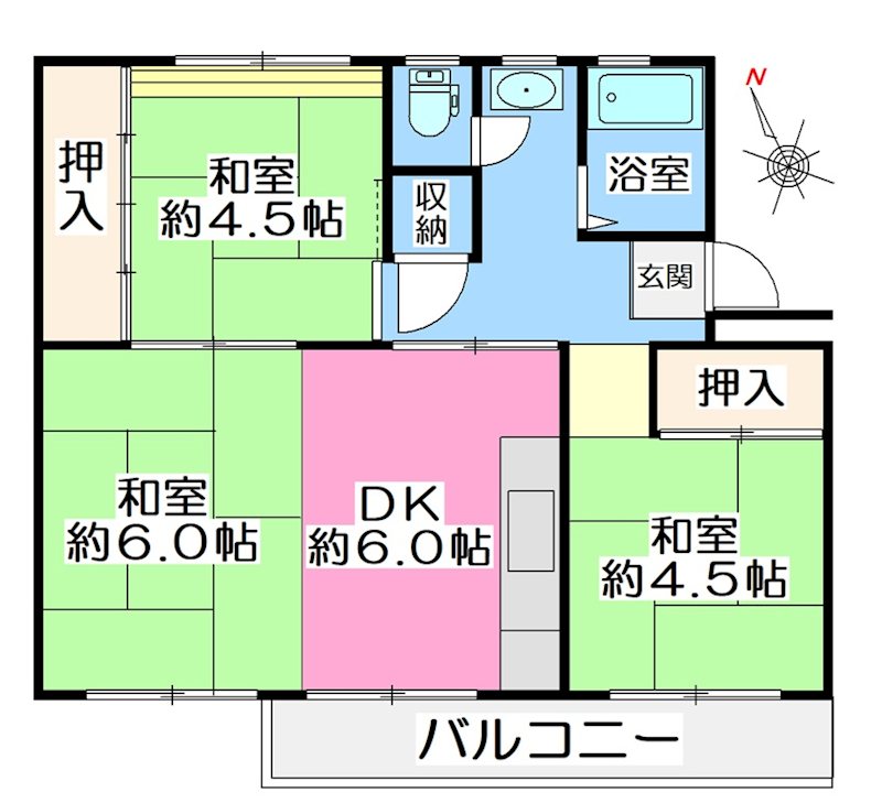 滝山団地3街区 間取図・土地図