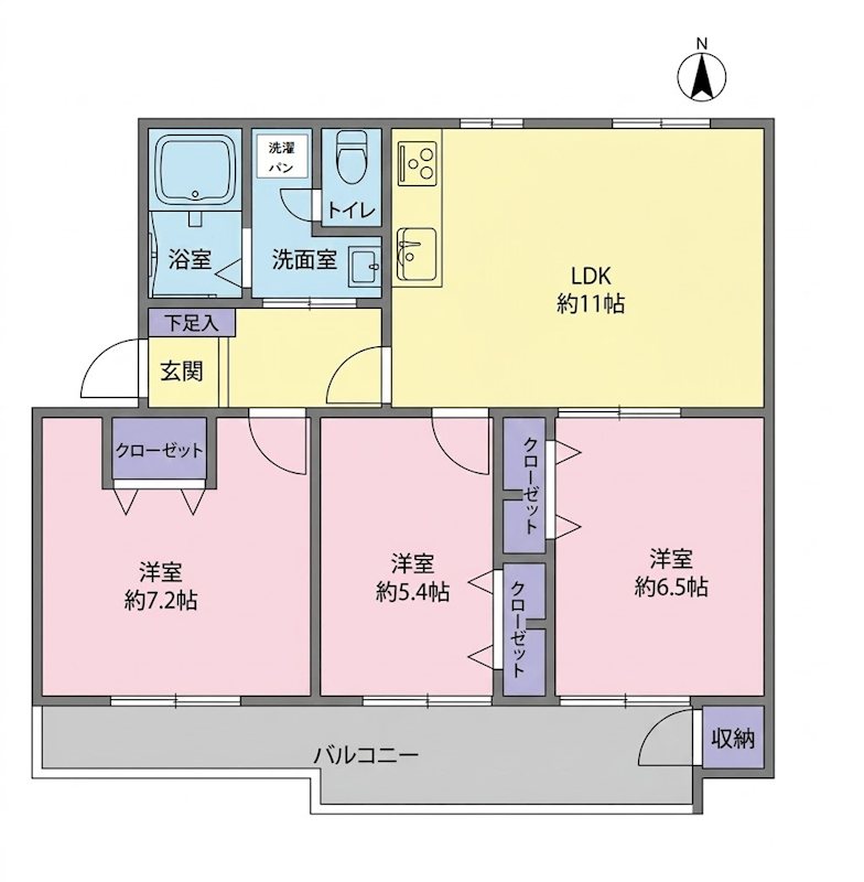 西三田団地3街区3号棟 間取図・土地図