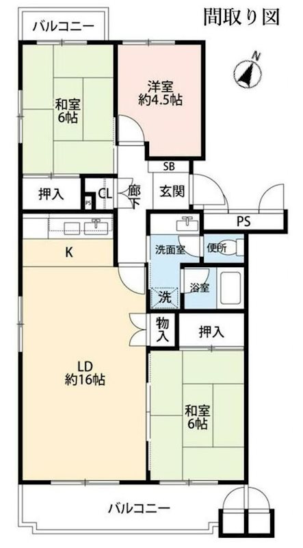 厚木毛利台ハイツ五号棟 間取図・土地図