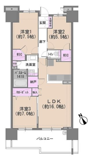 プラウドシティ稲毛海岸レジデンス 間取図・土地図