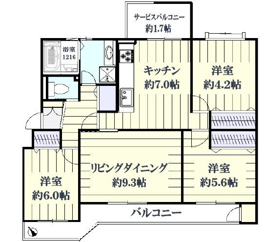 幕張ハイツ  間取図・土地図