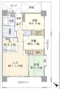レクセルマンション稲毛 間取図・土地図
