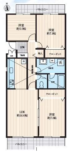 エステート落合 間取図・土地図
