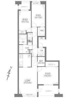 セントラルパーク・ウエストＤ棟 間取図・土地図