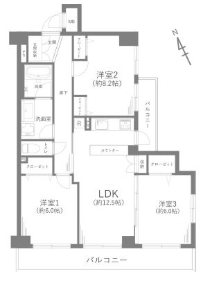 コスモ上永谷 間取図・土地図
