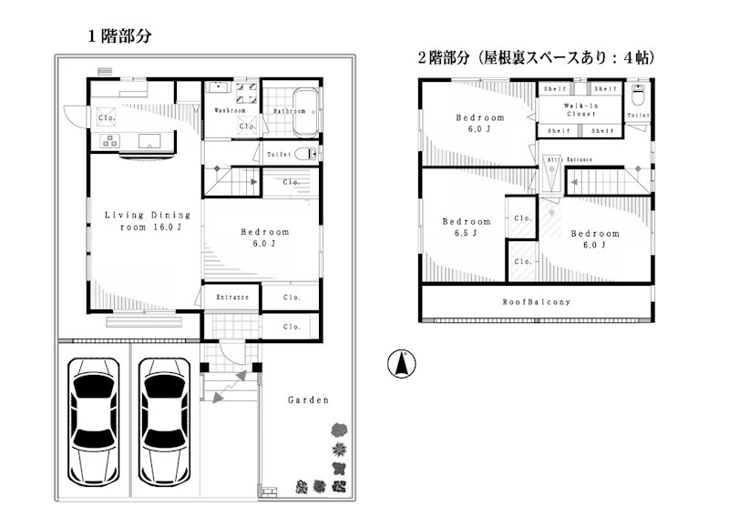 秋山中古戸建 間取図・土地図