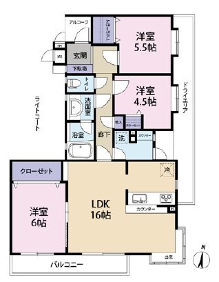 コープ野村港南台 間取図・土地図