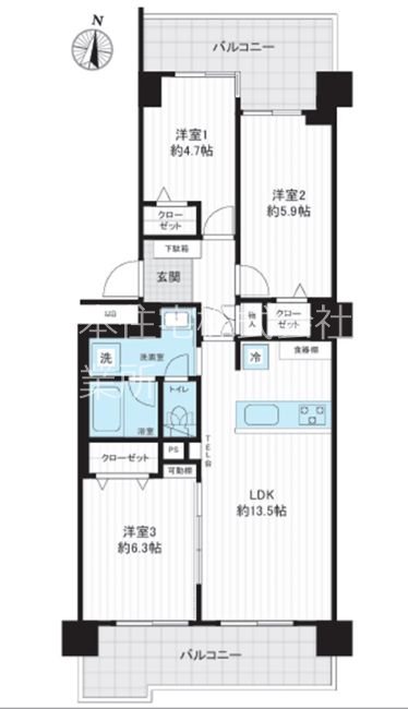 茅ケ崎グランドハイツ 間取図・土地図