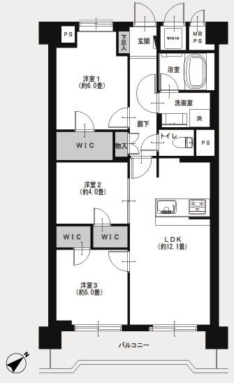 ライオンズマンション小島町 間取図・土地図