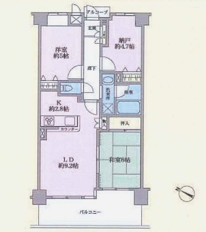 ビッグヴァン京王堀之内弐番館 間取図・土地図