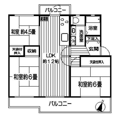 みつわ台3-4団地20棟 間取図・土地図