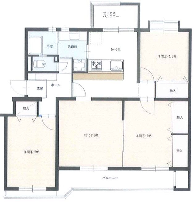 宮前平グリーンハイツ48号棟 間取図・土地図