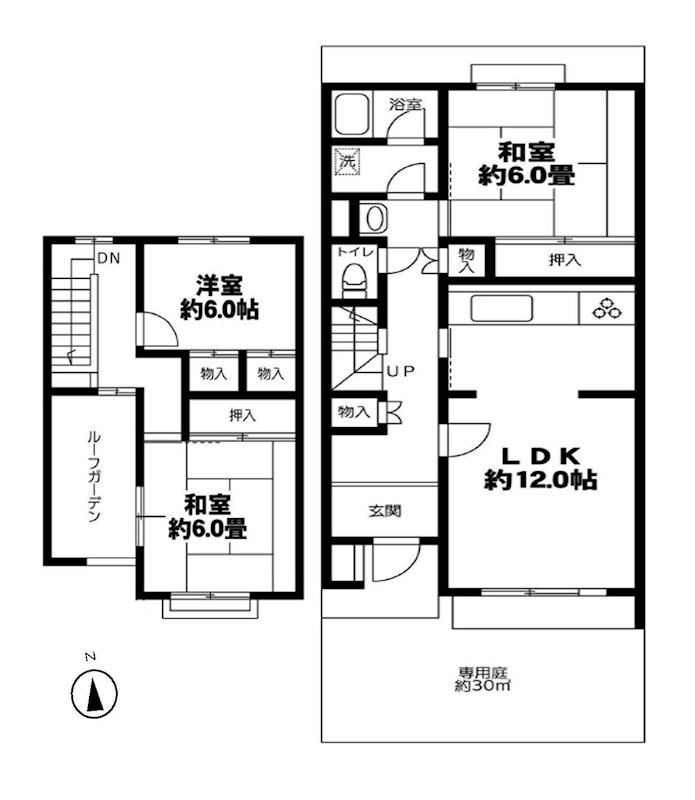 タウンハウス貝取 間取図・土地図