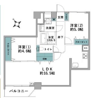 芦名橋ハイツ 間取図・土地図