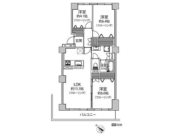 ネオハイツ茅ヶ崎 間取図・土地図