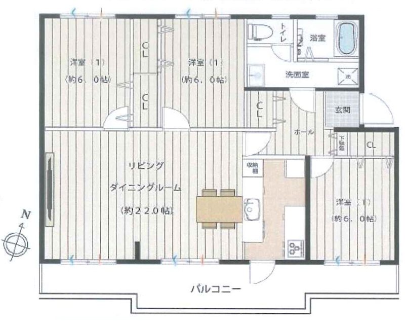 豊ヶ丘団地5-3 間取図・土地図