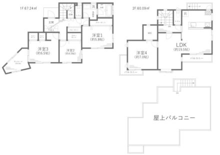 横浜市栄区笠間５丁目中古戸建 間取図・土地図