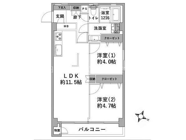 マンション茅ヶ崎 間取図・土地図