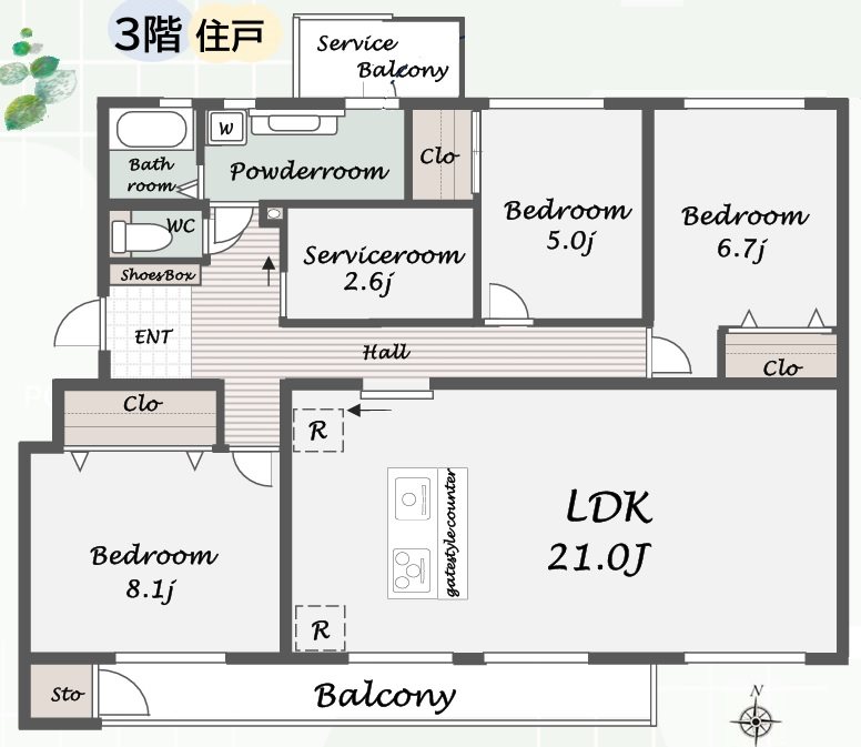 宮前平グリーンハイツ36号棟 間取図・土地図