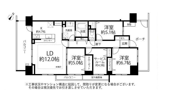 パークホームズ稲毛海岸ラコリエル 間取図・土地図