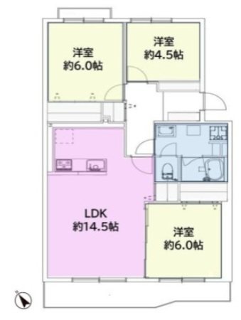 多摩ニュータウンエステート貝取３－４－４号棟 間取図・土地図