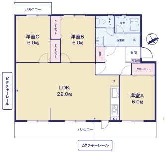 豊ヶ丘団地5-1 間取図・土地図