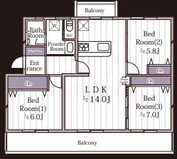 港南台ひばり団地 間取図・土地図