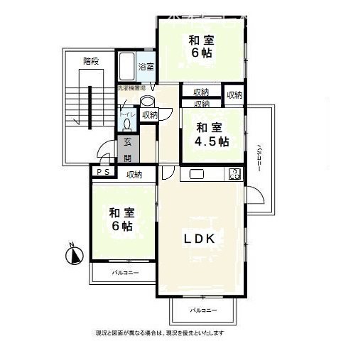 笹下台団地第1-13号棟 間取図・土地図