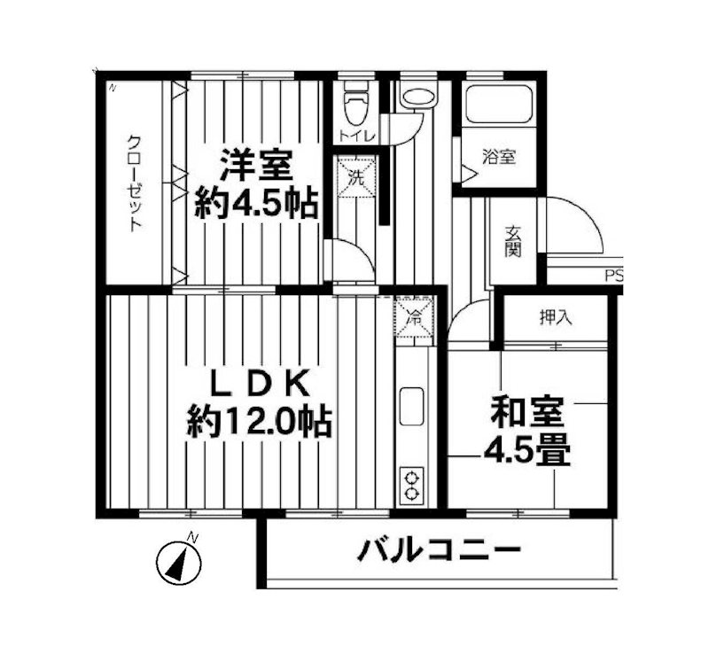 永山団地 ３ｰ２ 間取図・土地図