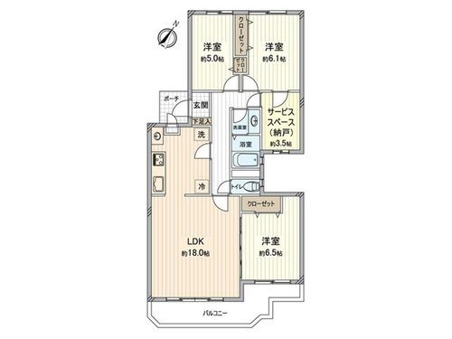 メゾン横浜能見台Ｂ棟 間取図・土地図