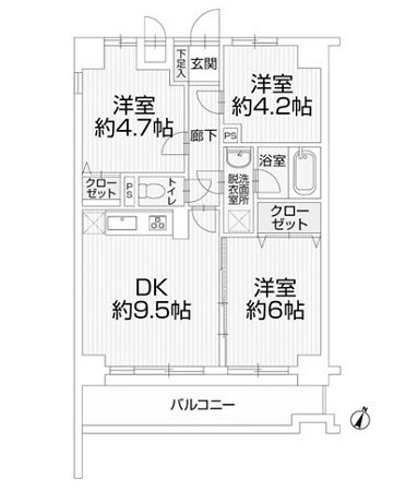 ライオンズマンション藤沢湘南台１番館 間取図・土地図