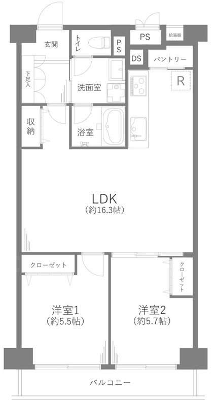 花小金井スカイハイツ 間取図・土地図
