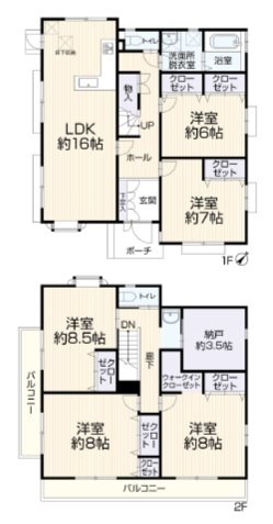 東鎌ケ谷2丁目戸建 間取図・土地図