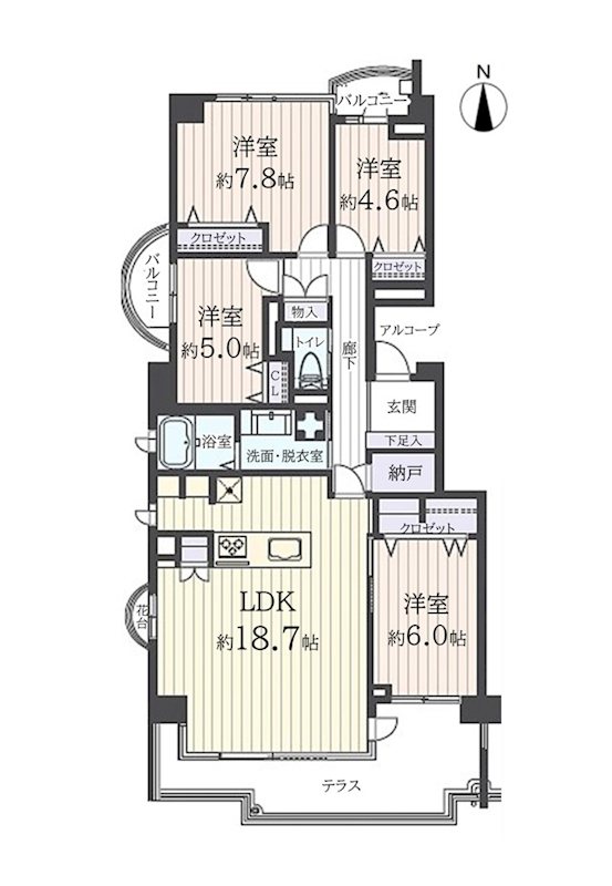 シティ能見台ふれあいの街C棟 間取図・土地図
