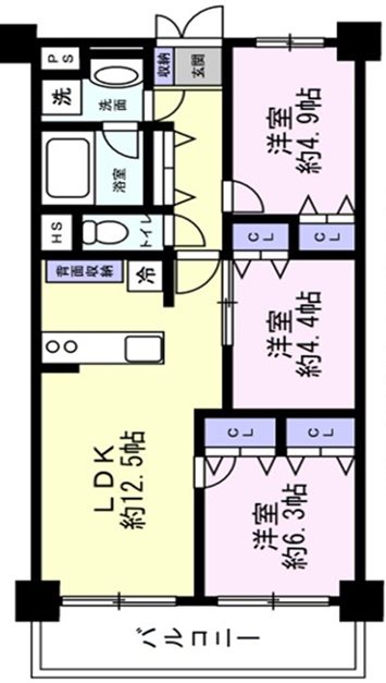 シャルム北越谷A棟 間取図・土地図