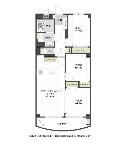 稲毛東映マンションＢ棟 間取図・土地図