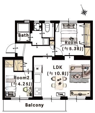 高洲二丁目住宅 間取図・土地図