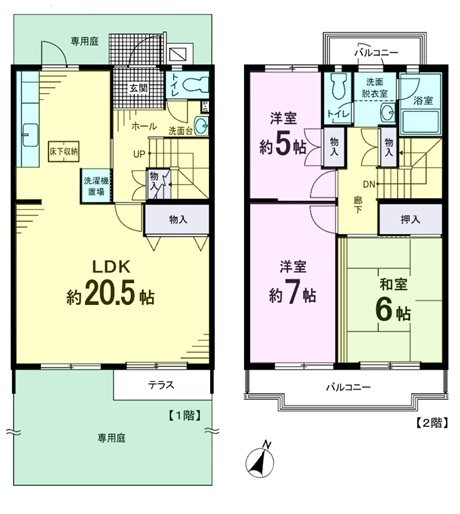 ホームタウン落合 間取図・土地図
